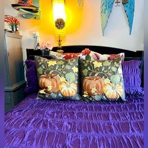 Pottery Barn Fall Pumpkin Set-of-2 pillow covers